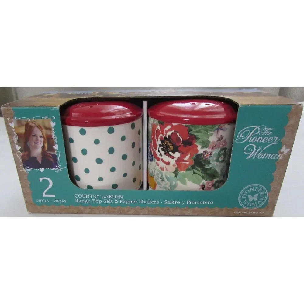 Pioneer Woman country garden range stove top salt & pepper shaker set new floral